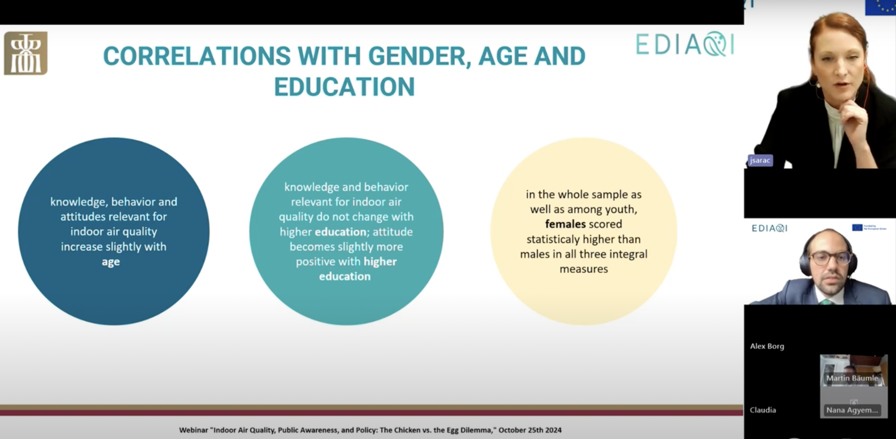 Dr. Jelena Šarac presentation at the webinar