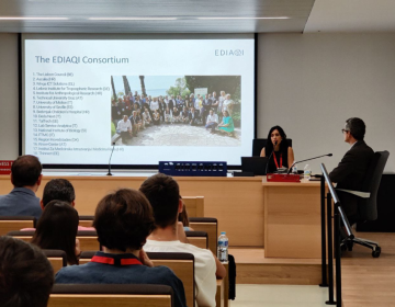 Dr. Jessica Fernández-Agüera presenting the EDIAQI project at the Second International Workshop on Architecture at the University of Sevilla
