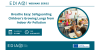 Promotional banner for the EDIAQI webinar series, titled “Breathe Easy: Safeguarding Children’s Growing Lungs from Indoor Air Pollution.” The design features a circular photo of a classroom with young children seated at desks raising their hands while two teachers stand at the front, one with an arm raised. Key event details are displayed in white text on a dark teal background: the date “Thursday 26 June” and the time “10:30 AM CET.” The EDIAQI logo appears at the top and bottom along with the text "