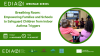 Promotional banner for the EDIAQI Webinar Series. The title reads “Breathing Room: Empowering Families and Schools to Safeguard Children from Indoor Asthma Triggers.” On the right, a circular photograph shows a classroom with young children seated facing a digital screen. On the left, event details appear in green boxes: “Friday 14 November” and “10:30 AM CET.” Logos for EDIAQI, INQUIRE, COPSAC, iAIR Institute, IDEAL Cluster, and the European Union are displayed along the bottom.